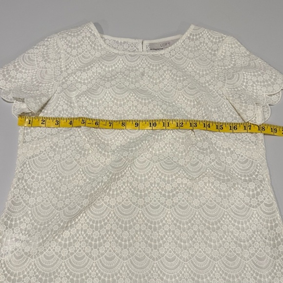 Loft Elegant Cream Lace Top size Small Petite - Picture 4 of 5
